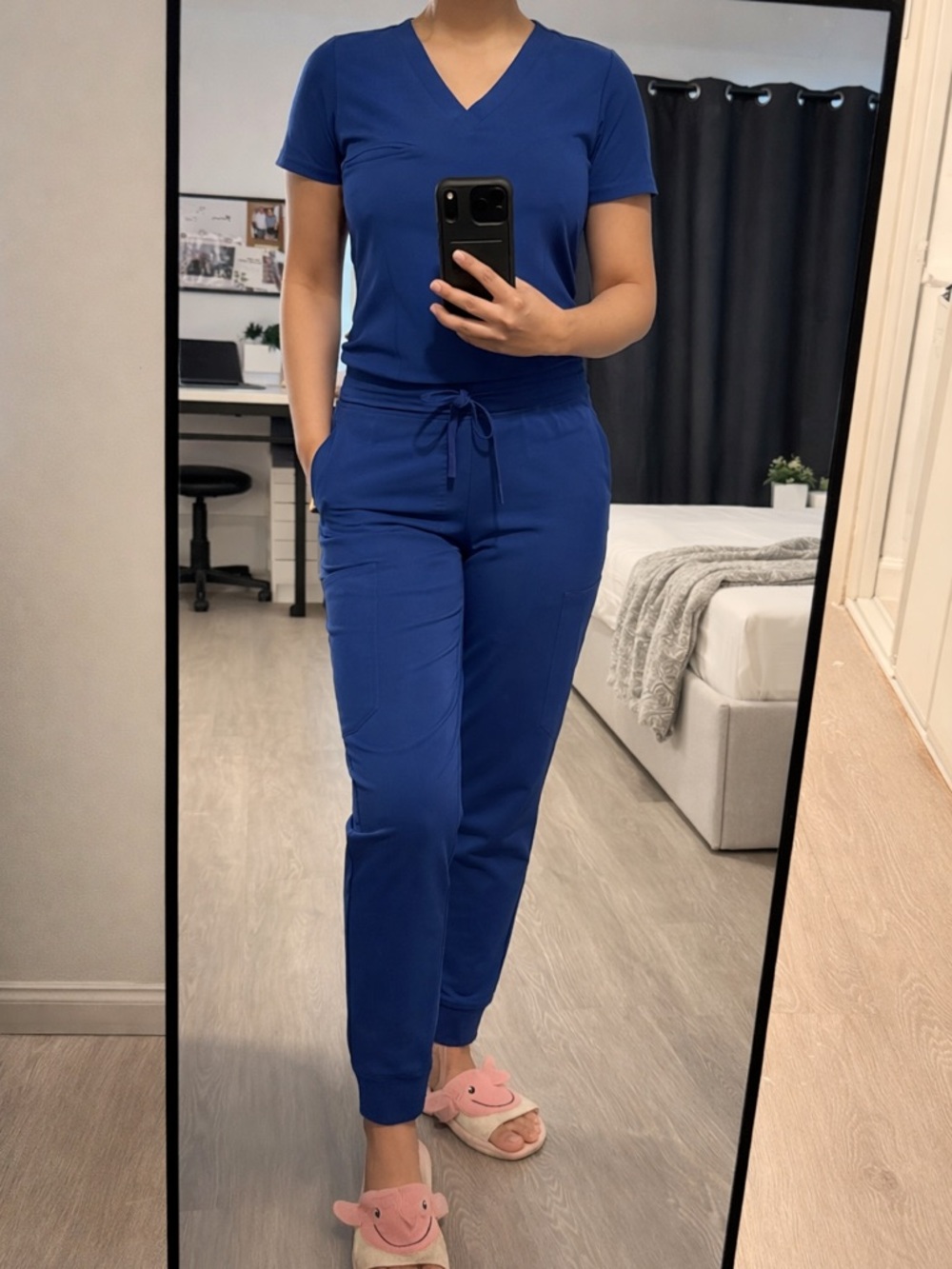 Mandala Scrub Set- Petite Fit - Royal Blue